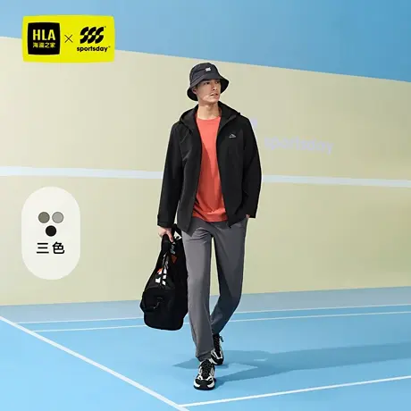 【三防】HLA/海澜之家运动sportsday夹克春夏季户外工装黑外套男商品大图