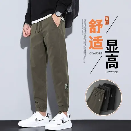 春秋款男士日系港风潮牌束脚工装秋冬季男生高端痞帅哈伦休闲裤子图片