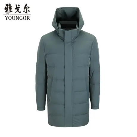 雅戈尔奥莱 CEO系列男装长羽绒服白鸭绒长款保暖立领可脱帽商品大图