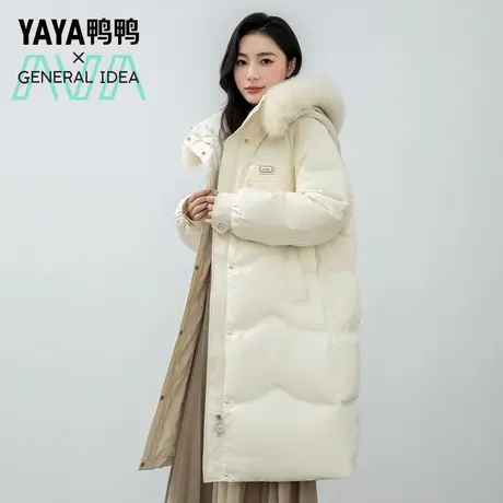 【双十一预售】鸭鸭崔范锡韩国设计师羽绒服女中长连帽宽松外套W图片