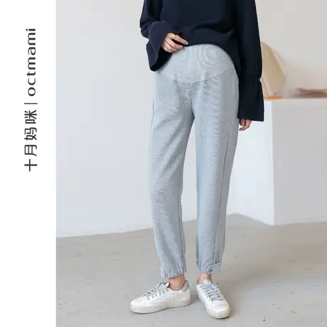 十月妈咪孕妇裤春秋款外穿针织运动长裤怀孕期托腹裤子孕妇装春装图片