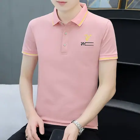 正肩白色短袖t恤男士翻领夏装内搭打底衫上衣体恤纯棉百搭polo衫商品大图