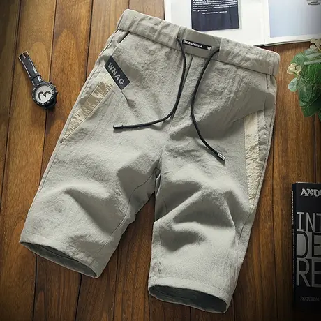 夏季短裤男士五分裤2023韩版中裤7分冰丝裤松紧七分六分裤潮流男图片