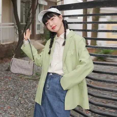 尔给秋季休闲西装外套女春秋2022新款小个子设计感小众商品大图