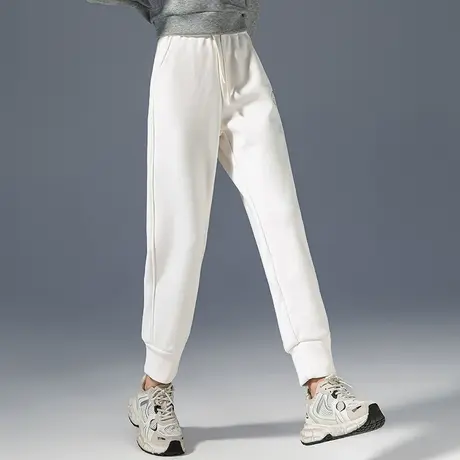 运动休闲裤女2023新款秋冬女裤束脚卫裤冬季加厚裤子九分裤哈伦裤商品大图