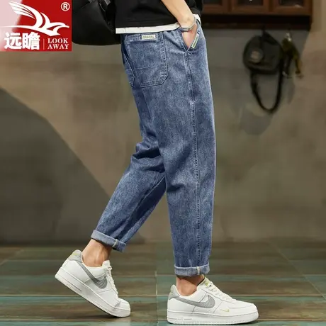 牛仔裤男夏季薄款宽松直筒男裤2023新款春秋季男士休闲长裤子男款商品大图