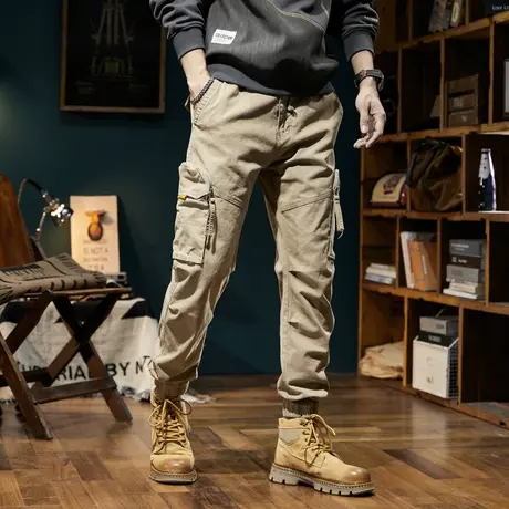 复古工装裤机能工装裤潮牌宽松束脚大码潮流百搭裤子休闲裤子男款商品大图