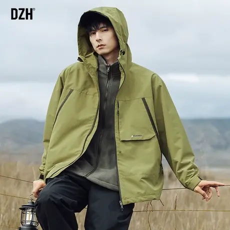 男士三合一冲锋衣男款绿色工装摇粒绒外套男秋冬款2023新款防风衣商品大图