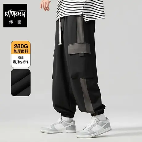 伟臣2023秋冬新品大码男装工装长裤胖子加肥加大休闲裤肥佬束脚裤商品大图