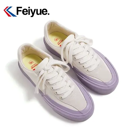feiyue/飞跃简约百搭帆布鞋女2024春季款日系复古透气休闲板鞋923商品大图