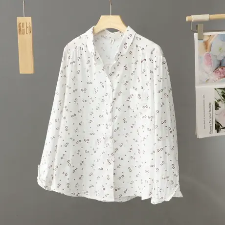早春白色衬衫女士纯棉百搭上衣2024年早春新款长袖打底衫衬衣上衣图片