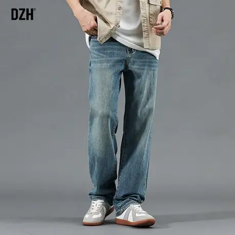 男士大码水洗牛仔裤男直筒美式裤子男款休闲裤春季男裤2024年新款商品大图