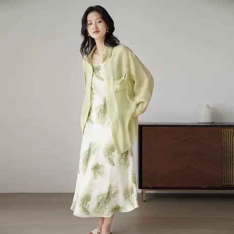 2023新款天丝防晒衫女夏薄款长袖衬衫外套设计感小众衬衣慵懒风商品大图