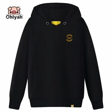 Ohlyah卫衣女2022秋冬新款纯棉黑色连帽衫休闲外套上衣工作服定制商品大图