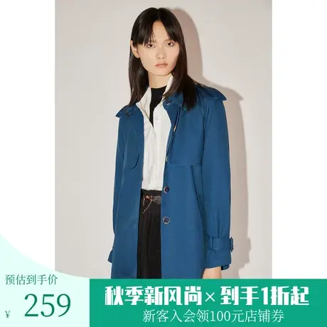 恩裳COVER初秋新款细节两片式防风片设计率性一手长风衣外套图片