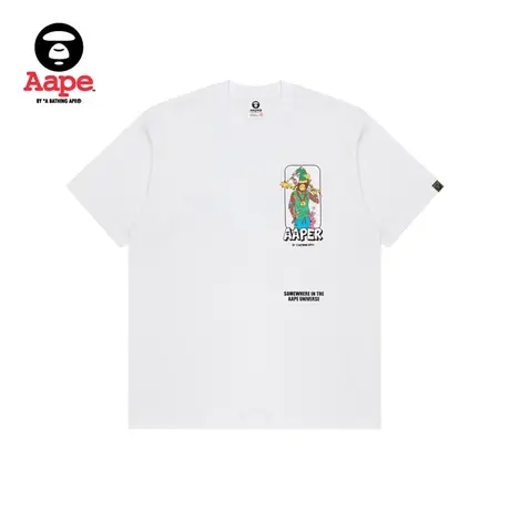 Aape旗舰店男装秋冬联名JASPER WONG艺术家猿人军团T恤9688XXK商品大图