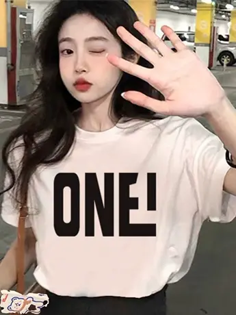 美式复古小羊白色短袖t恤女小众设计感可爱甜美韩系奶fufu上衣夏商品大图