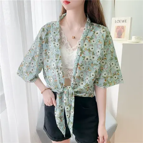 披肩夏季配裙子很仙的防晒衣外套女2023新款雪纺短外搭开衫女薄款图片