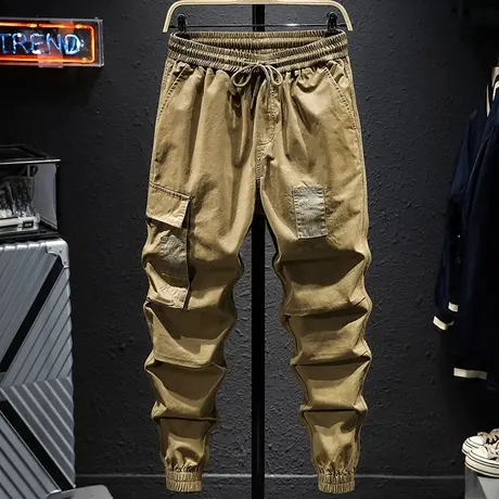 秋冬季工装裤男宽松束脚裤潮牌ins潮流休闲裤子大码加肥加大哈伦商品大图