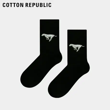 Cotton Republic/棉花共和国女士棉质提花休闲中筒袜商品大图