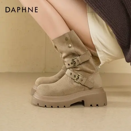 达芙妮西部短靴子女2025秋季新款旅游骑士靴两穿厚底马丁靴女初秋商品大图