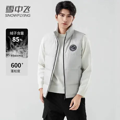 雪中飞羽绒马甲男款时尚白鸭绒坎肩2025秋冬新款保暖背心情侣外套图片