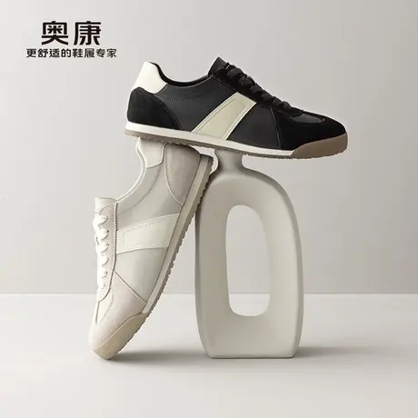 奥康 男鞋2025春季新款时尚休闲德训鞋日常百搭真皮系带休闲鞋商品大图