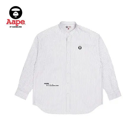 Aape旗舰店男装秋冬猿颜徽章字母刺绣标签宽松版长袖衬衫8425XAJ商品大图