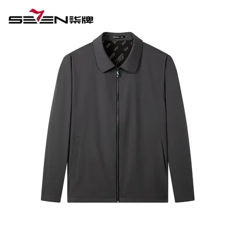 柒牌男士商务休闲夹克2023春秋新款爸爸装中老年翻领外套男装图片