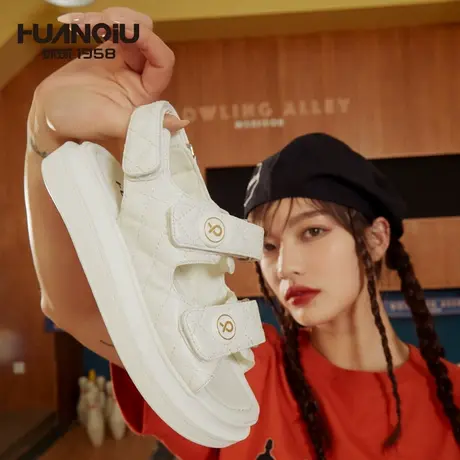 环球2024年夏季新款百搭时尚休闲凉鞋女鞋子小香风魔术贴沙滩凉鞋商品大图