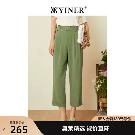 YINER音儿女装2022夏季新款高腰西装裤休闲裤商品大图