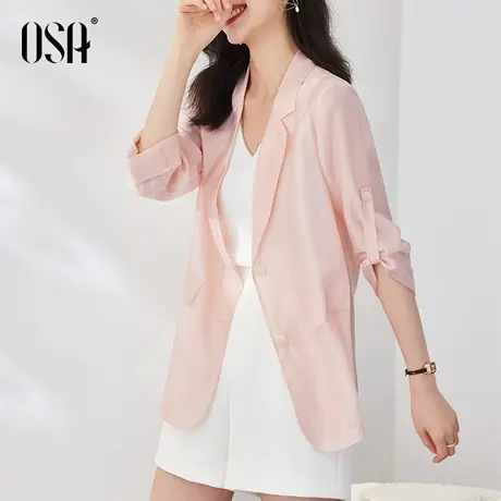 OSA欧莎宽松休闲小西装外套女夏季2023年新款薄款长袖西服防晒衣商品大图