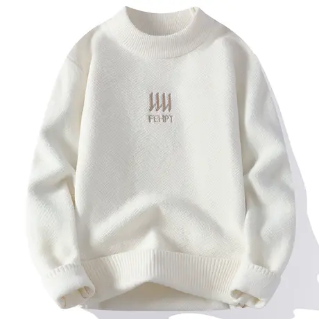 半高领毛衣男士秋冬季内搭针织打底衫加厚冬装羊毛衫保暖上衣男装商品大图