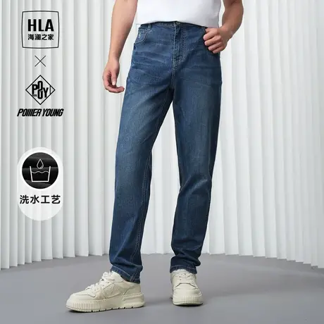 HLA/海澜之家POWER YOUNG系列牛仔裤24春夏新后腰皮标休闲裤子男商品大图