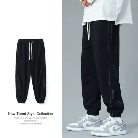 潮牌卫裤男夏季新款束脚男士运动裤子春秋款九分宽松潮流休闲长裤商品大图