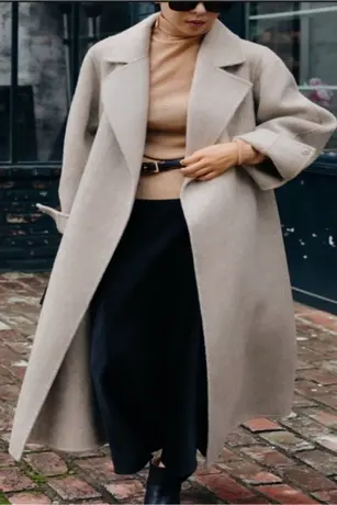 双面呢羊毛大衣女新款秋冬装中长款过膝韩系时尚宽松羊绒呢子外套商品大图