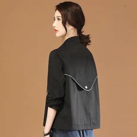韩潮袭人拼接立领工装短外套女2024春季新款百搭棒球服薄款冲锋衣图片