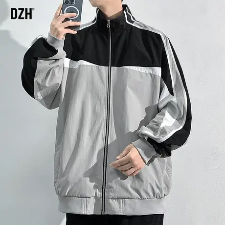 男士休闲运动外套男春秋款潮流百搭2023年新款立领飞行夹克冲锋衣商品大图