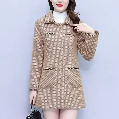 外套女秋冬新款超好看大衣高级感西装式呢年轻时尚妈妈中长款洋气图片
