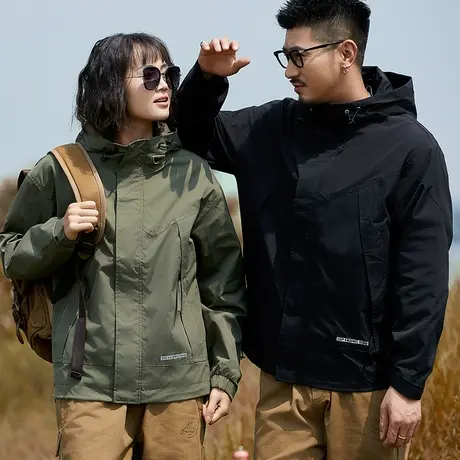 休闲秋季夹克户外运动连帽休闲男外套潮流保暖情侣休闲夹克外套图片