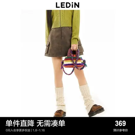【商场同款】乐町复古工装短裙秋冬新款女时尚半身裙C2GED4105图片