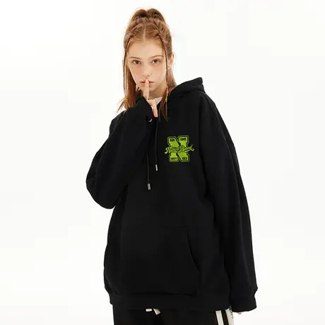 Nuthink美式加肥加大字母连帽卫衣男宽松潮牌潮流男款上衣冬季商品大图