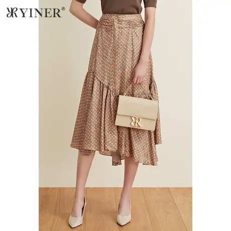 YINER音儿女装夏季真丝桑蚕丝半身裙子图片