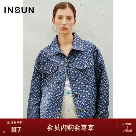 INSUN恩裳春季休闲廓形印花短外套商品大图