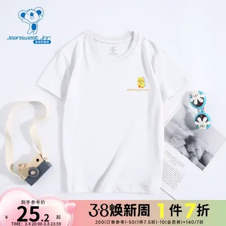 KK真维斯2024春季新款女童短袖圆领童装T恤卡通印花舒适宽松上衣商品大图