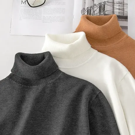 男士毛衣纯色半高领春秋款秋季针织衫秋冬季毛衫毛线衣内搭打底衫图片