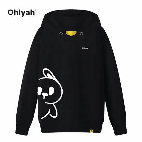 Ohlyah侧面兔子连帽卫衣中性学生情侣宽松oversize设计感ins帽衫商品大图