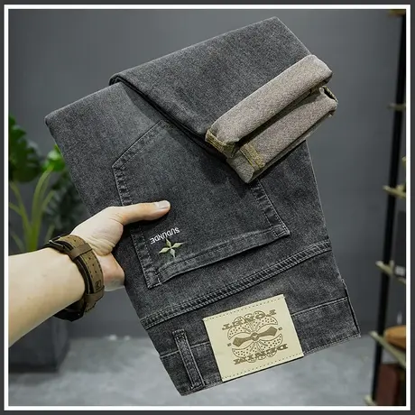 夏天男款潮牌直筒休闲牛仔裤夏季薄款男士宽松新塘高端水洗男裤子图片