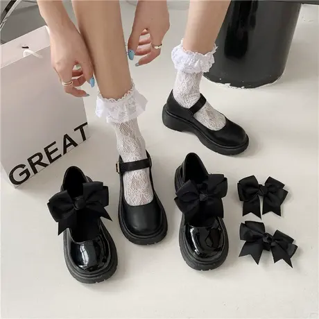 洛丽塔小皮鞋女日系软妹jk春夏新款厚底蝴蝶结复古英伦玛丽珍单鞋商品大图