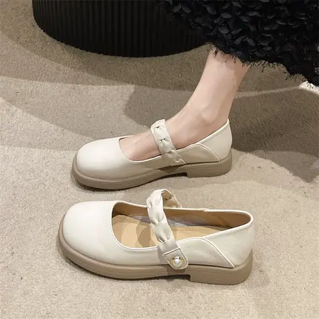 永希玛丽珍鞋女夏季2023年新款时尚法式防滑单鞋配裙子粗跟小皮鞋商品大图